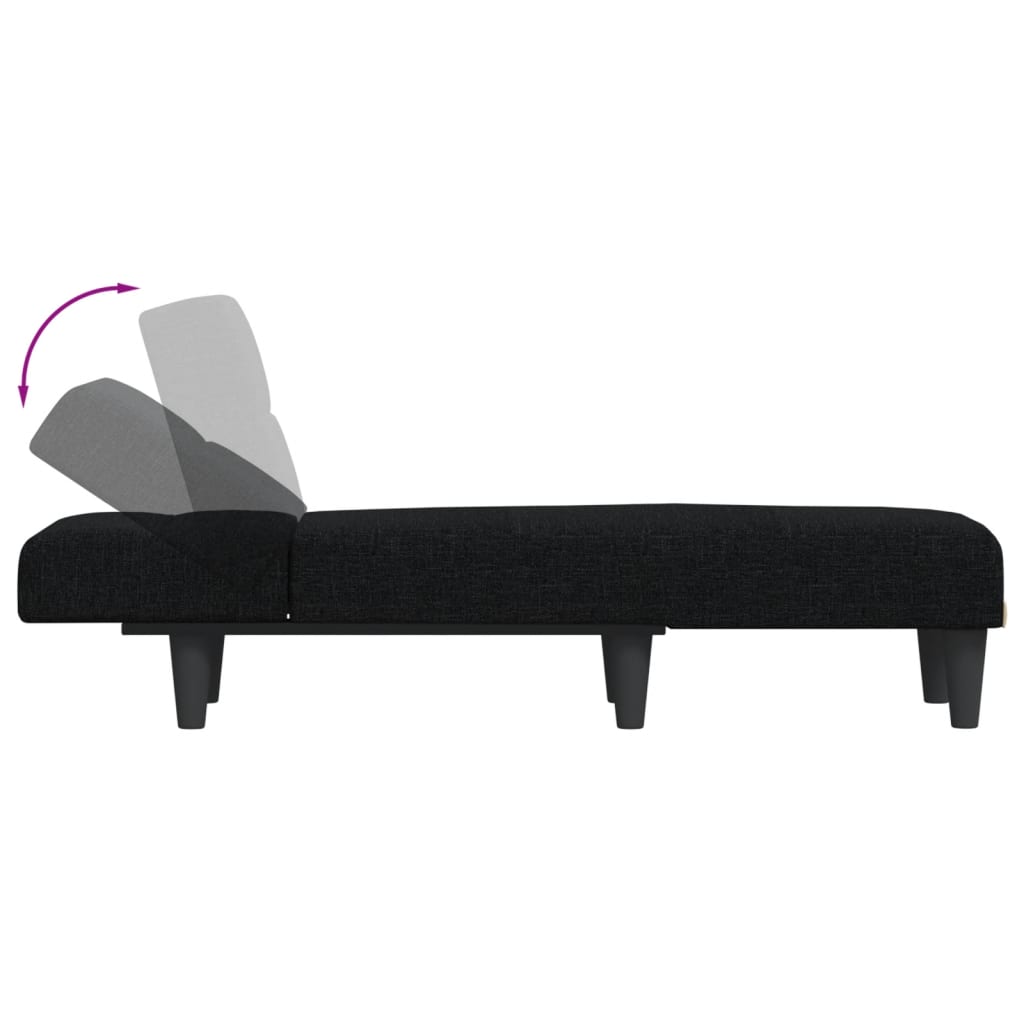 Chaise longue stof zwart is nu te koop bij PeponiXL, paradijselijk wonen!