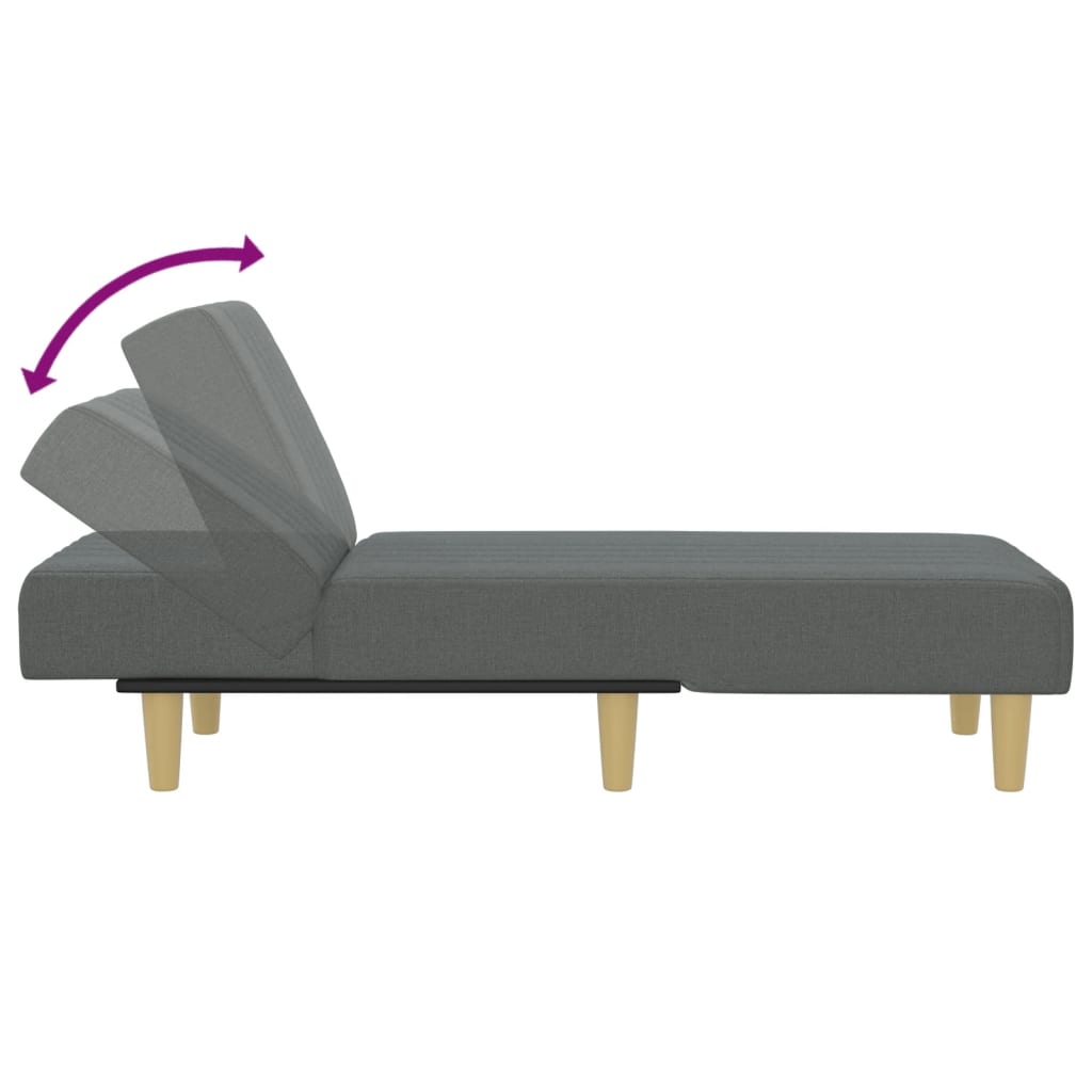 Chaise longue stof donkergrijs is nu te koop bij PeponiXL, paradijselijk wonen!