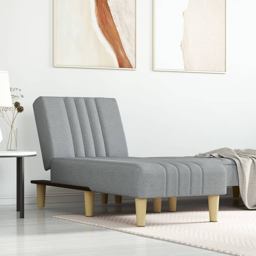 Chaise longue stof lichtgrijs is nu te koop bij PeponiXL, paradijselijk wonen!