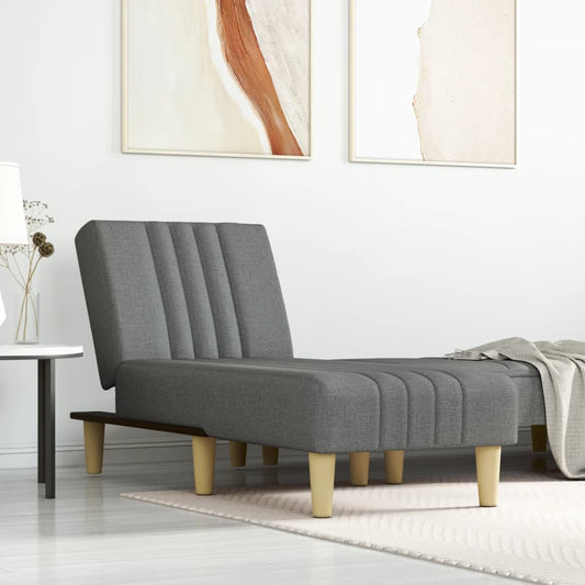 Chaise longue stof donkergrijs is nu te koop bij PeponiXL, paradijselijk wonen!