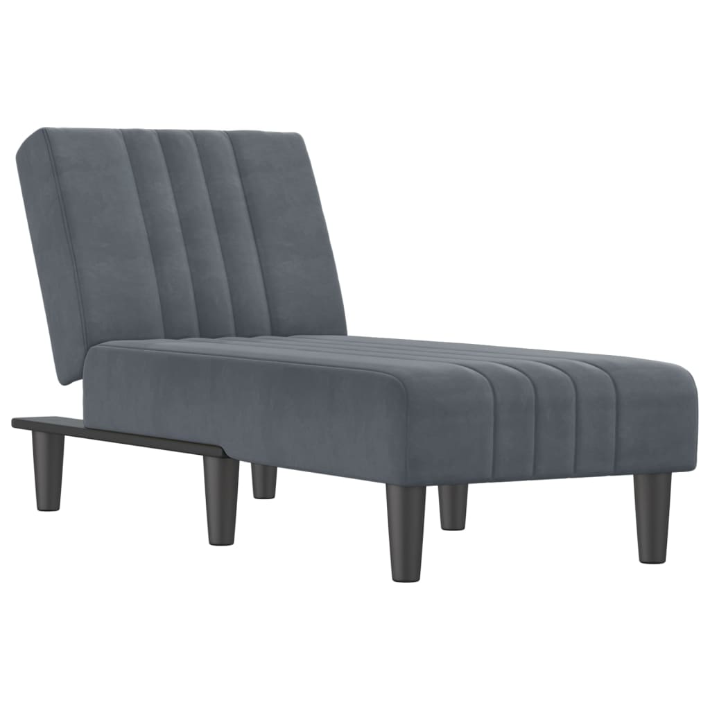 Chaise longue fluweel donkergrijs is nu te koop bij PeponiXL, paradijselijk wonen!