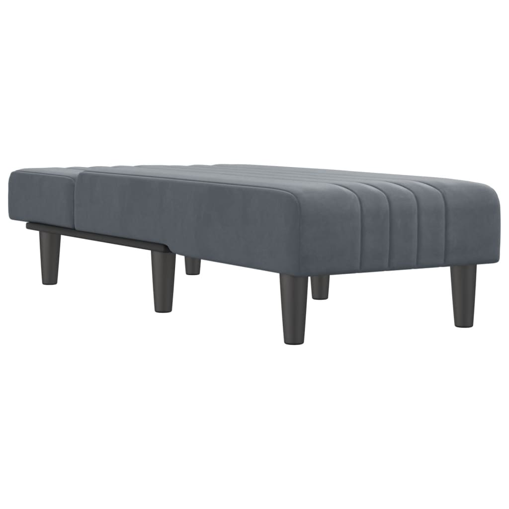 Chaise longue fluweel donkergrijs is nu te koop bij PeponiXL, paradijselijk wonen!
