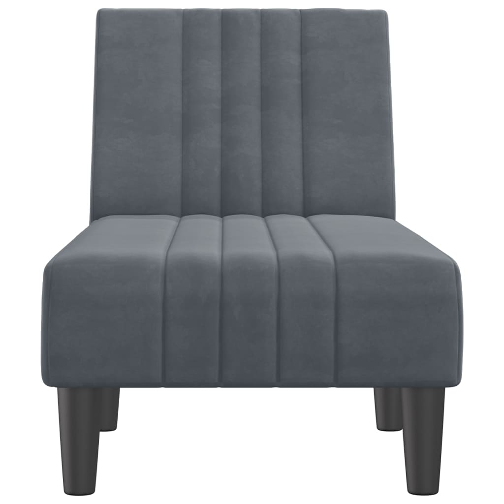 Chaise longue fluweel donkergrijs is nu te koop bij PeponiXL, paradijselijk wonen!