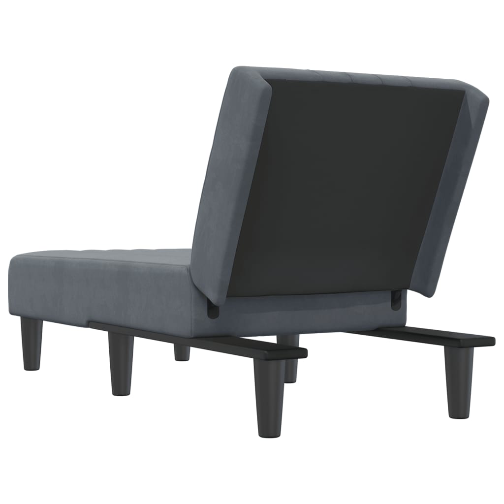 Chaise longue fluweel donkergrijs is nu te koop bij PeponiXL, paradijselijk wonen!