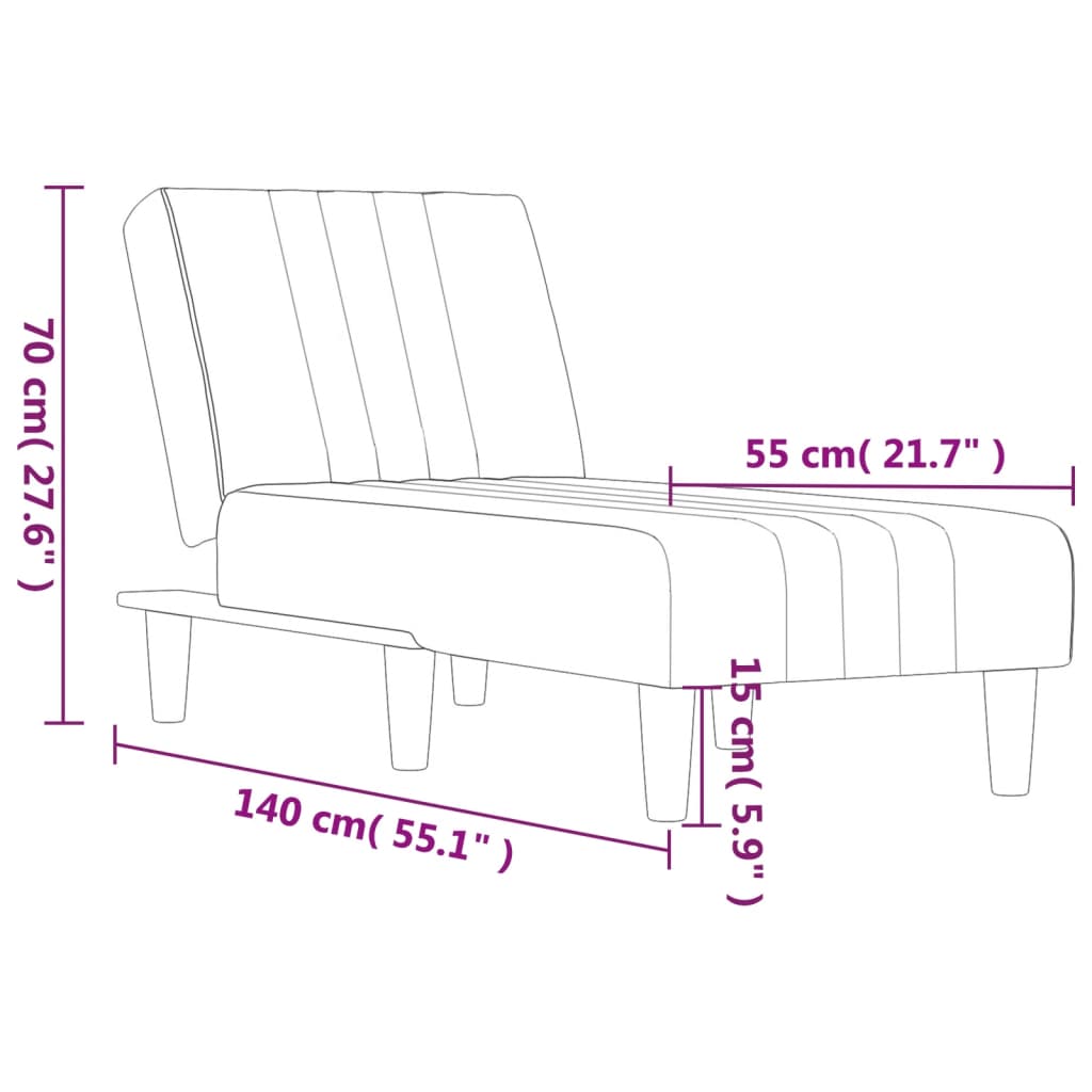 Chaise longue fluweel donkergrijs is nu te koop bij PeponiXL, paradijselijk wonen!