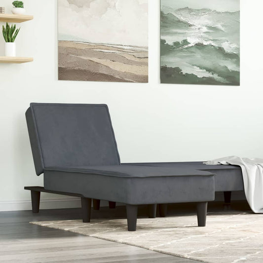 Chaise longue fluweel donkergrijs is nu te koop bij PeponiXL, paradijselijk wonen!