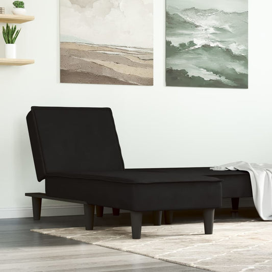 Chaise longue fluweel zwart is nu te koop bij PeponiXL, paradijselijk wonen!