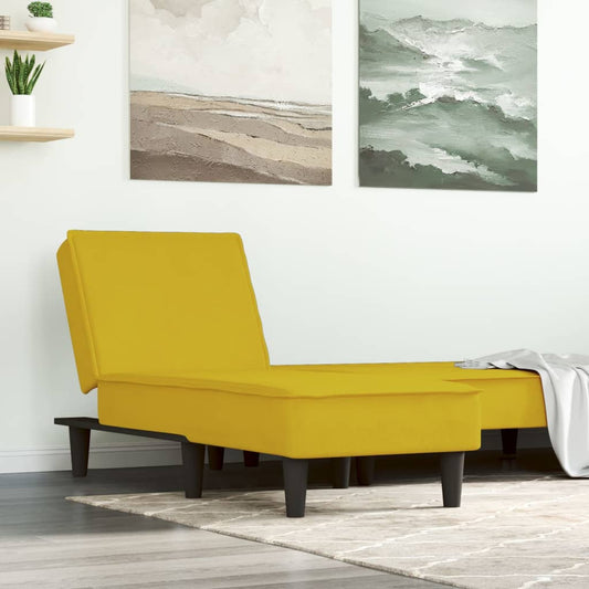 Chaise longue fluweel geel is nu te koop bij PeponiXL, paradijselijk wonen!