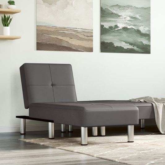 Chaise longue kunstleer grijs is nu te koop bij PeponiXL, paradijselijk wonen!