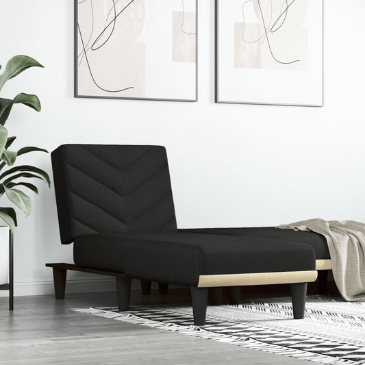 Chaise longue stof zwart is nu te koop bij PeponiXL, paradijselijk wonen!