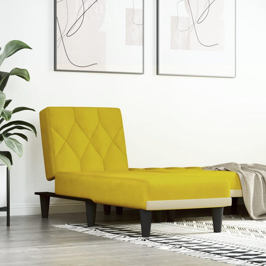 Chaise longue fluweel geel is nu te koop bij PeponiXL, paradijselijk wonen!