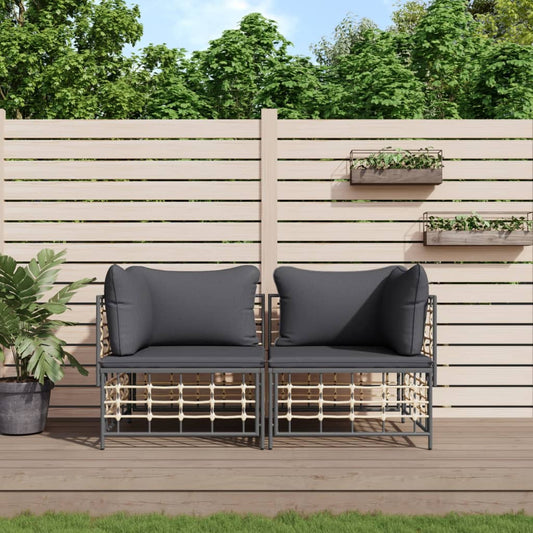 Hoekbanken sectioneel met kussens 2 st poly rattan is nu te koop bij PeponiXL, paradijselijk wonen!