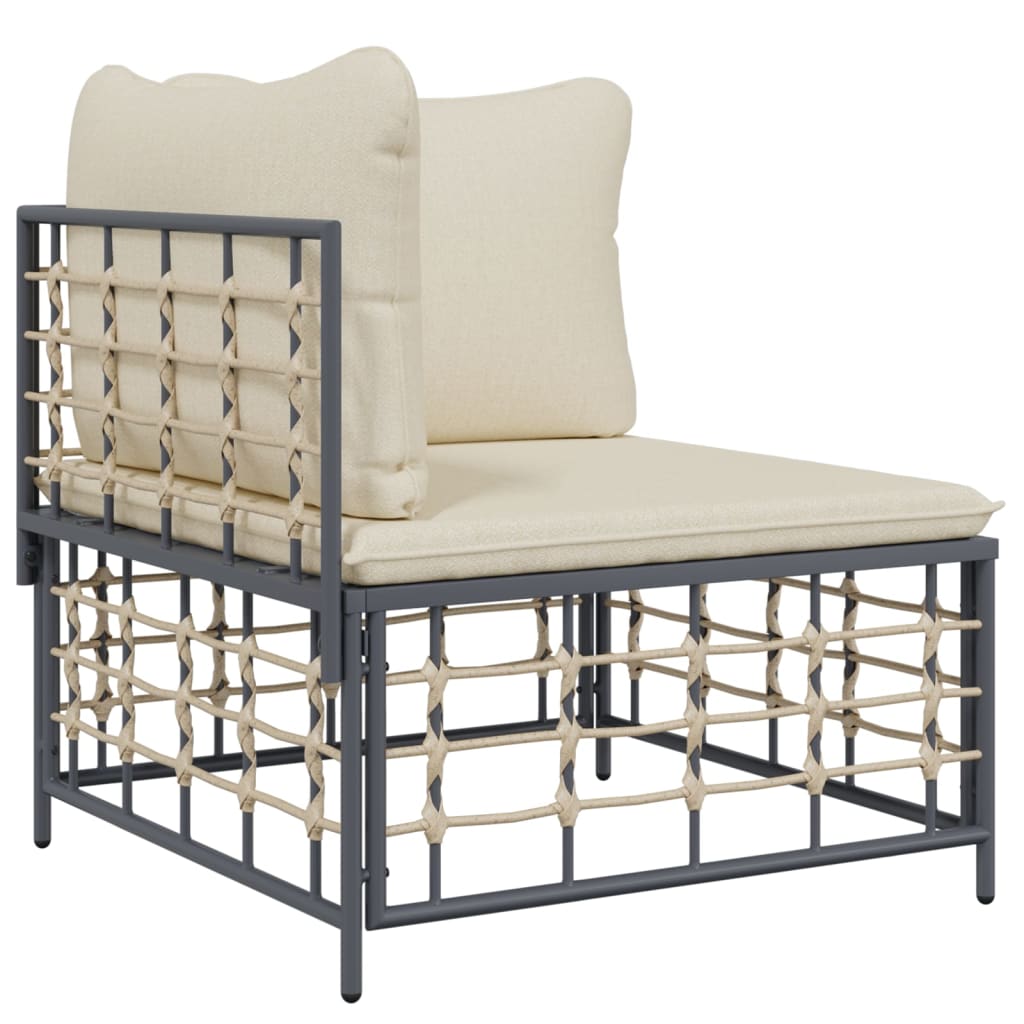 3-delige Loungeset met kussens poly rattan antracietkleurig is nu te koop bij PeponiXL, paradijselijk wonen!