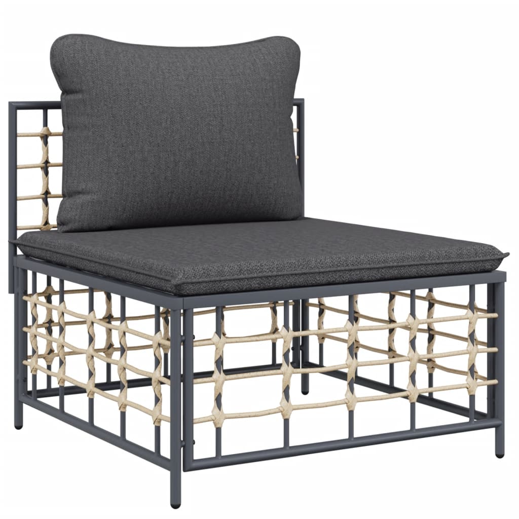 3-delige Loungeset met kussens poly rattan antracietkleurig is nu te koop bij PeponiXL, paradijselijk wonen!