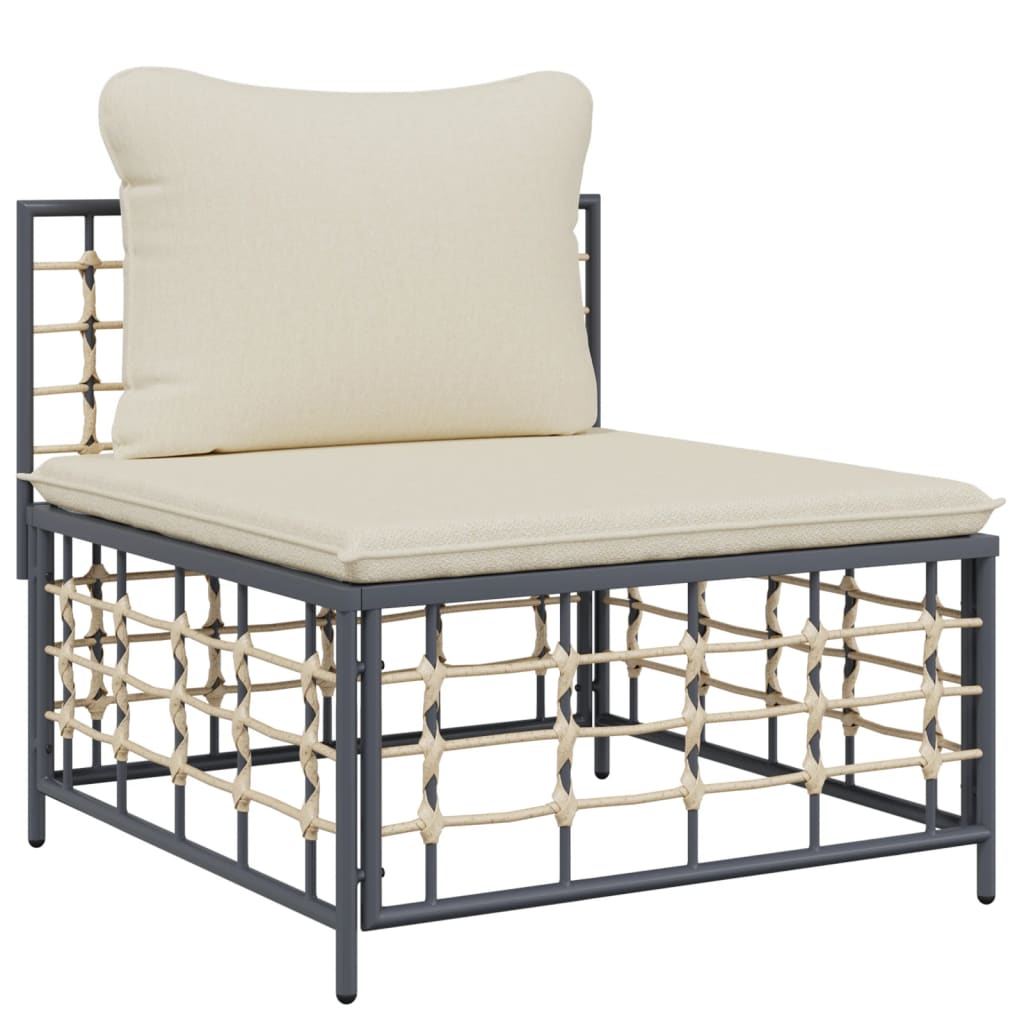 6-delige Loungeset met kussens poly rattan antracietkleurig is nu te koop bij PeponiXL, paradijselijk wonen!