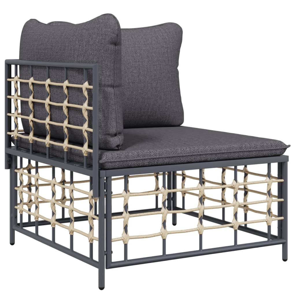 4-delige Loungeset met kussens poly rattan antracietkleurig is nu te koop bij PeponiXL, paradijselijk wonen!
