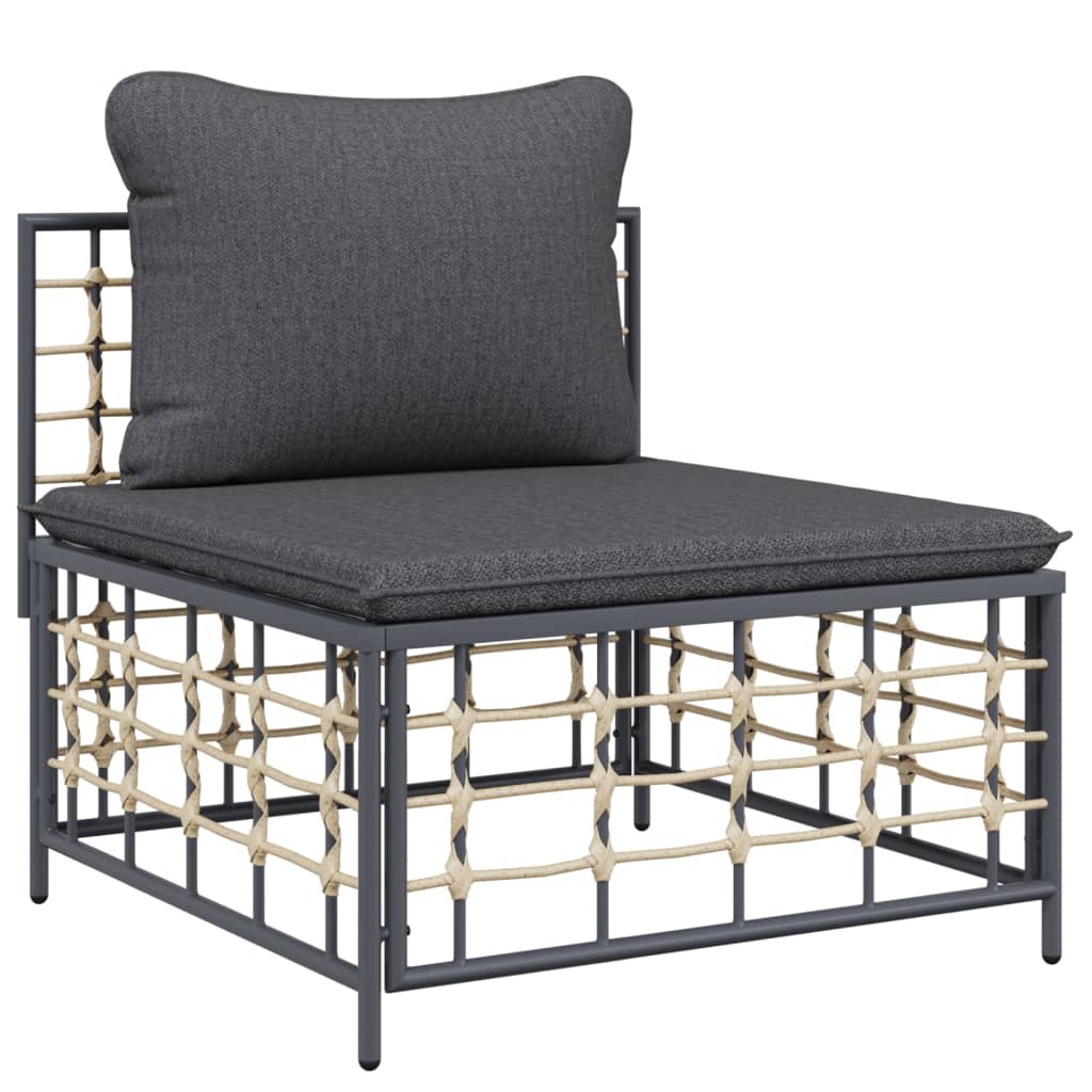 7-delige Loungeset met kussens poly rattan antracietkleurig is nu te koop bij PeponiXL, paradijselijk wonen!