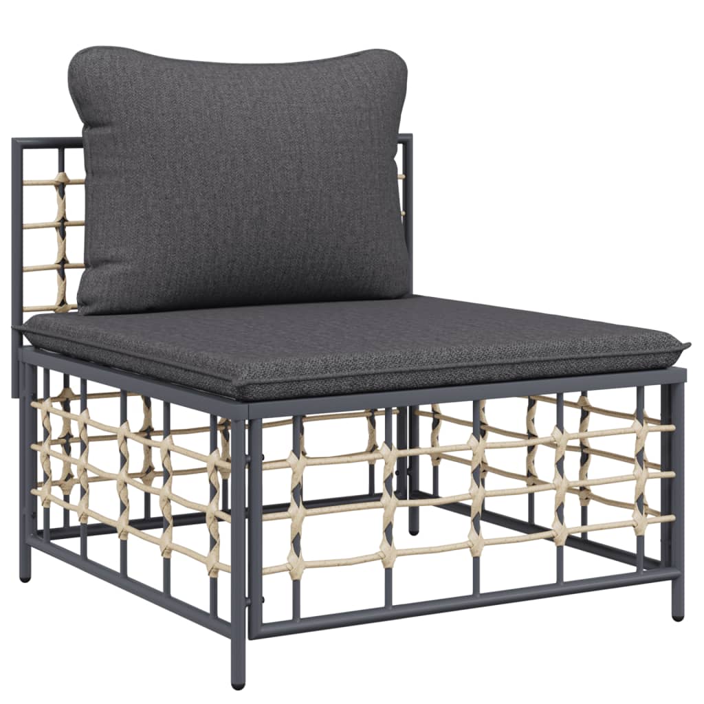 6-delige Loungeset met kussens poly rattan antracietkleurig is nu te koop bij PeponiXL, paradijselijk wonen!