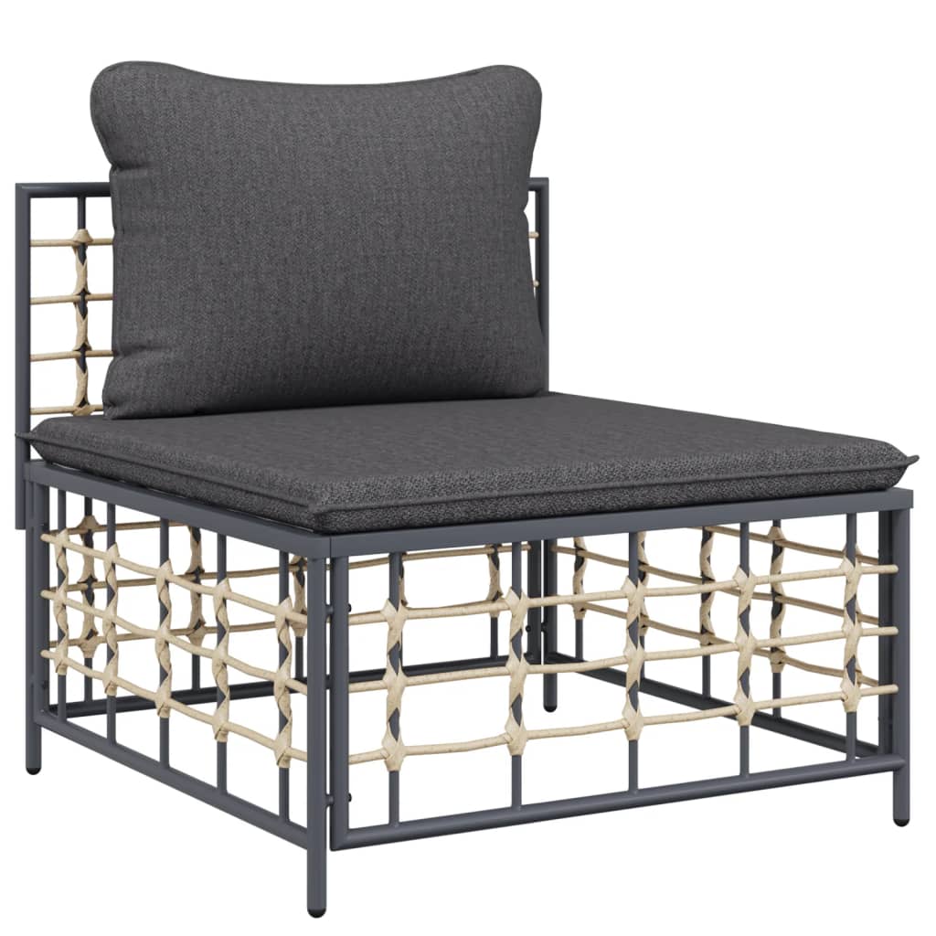 7-delige Loungeset met kussens poly rattan antracietkleurig is nu te koop bij PeponiXL, paradijselijk wonen!