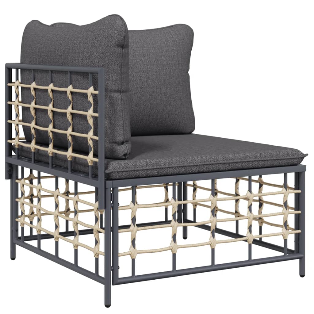 7-delige Loungeset met kussens poly rattan antracietkleurig is nu te koop bij PeponiXL, paradijselijk wonen!
