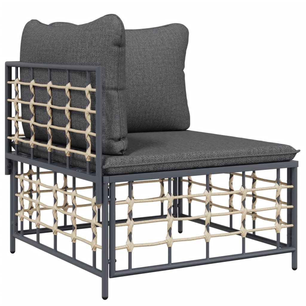 10-delige Loungeset met kussens poly rattan antracietkleurig is nu te koop bij PeponiXL, paradijselijk wonen!
