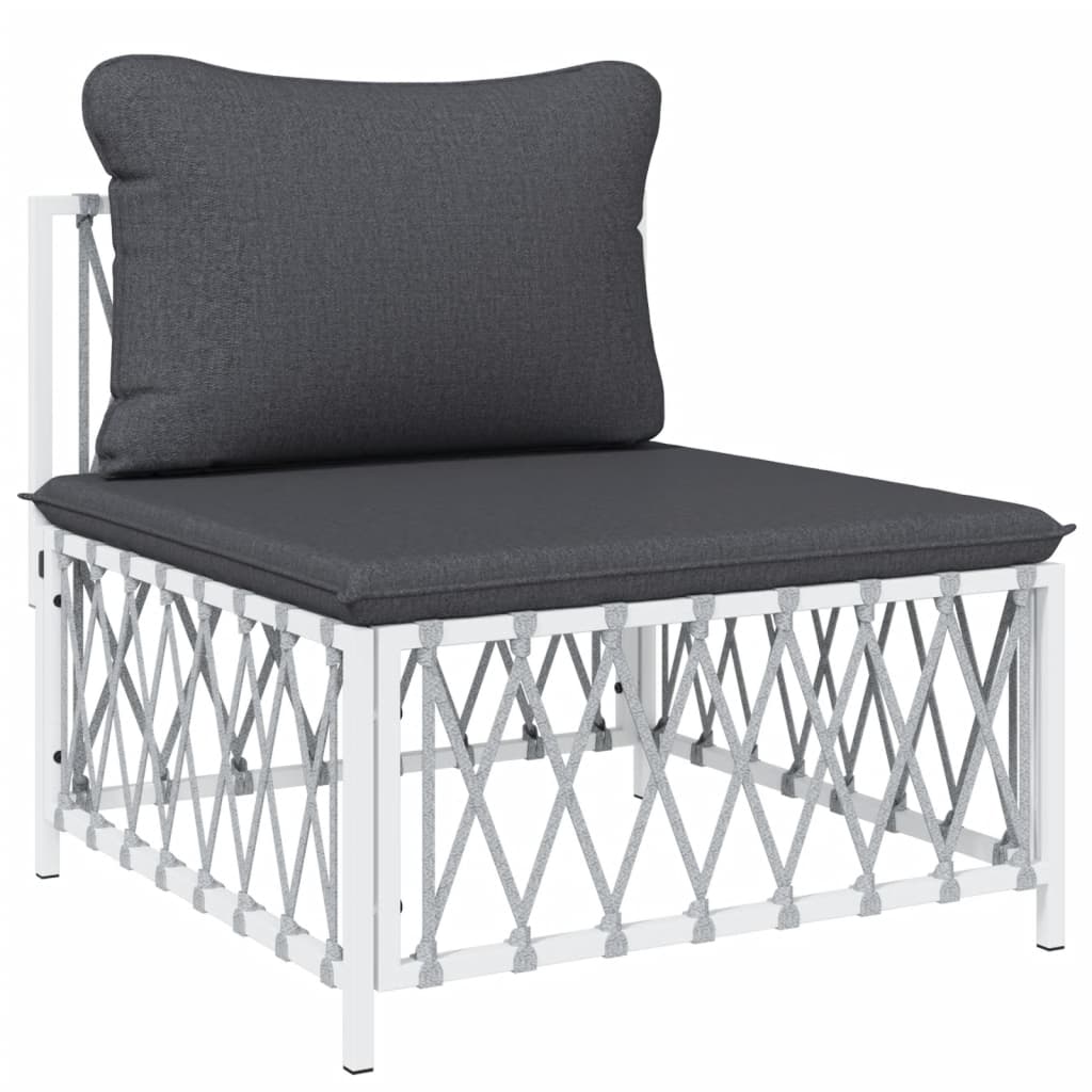 5-delige Loungeset met kussens staal wit is nu te koop bij PeponiXL, paradijselijk wonen!
