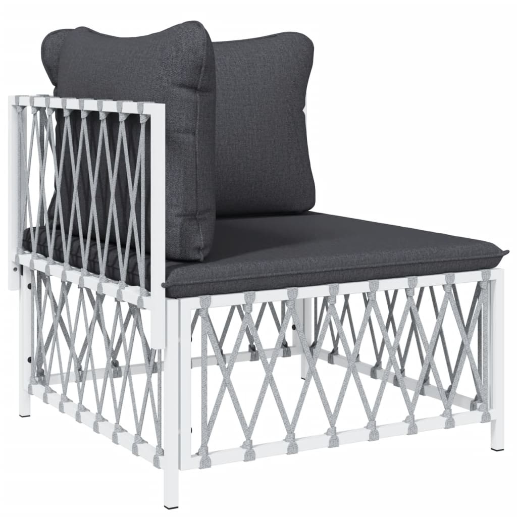 5-delige Loungeset met kussens staal wit is nu te koop bij PeponiXL, paradijselijk wonen!