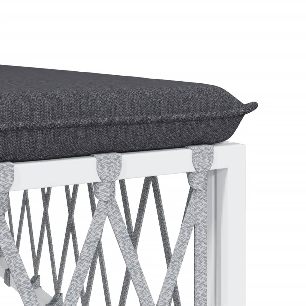 6-delige Loungeset met kussens staal wit is nu te koop bij PeponiXL, paradijselijk wonen!