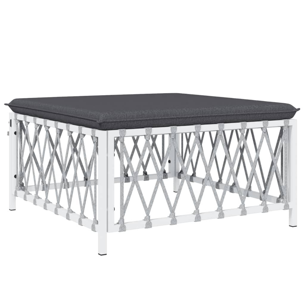 3-delige Loungeset met kussens staal wit is nu te koop bij PeponiXL, paradijselijk wonen!