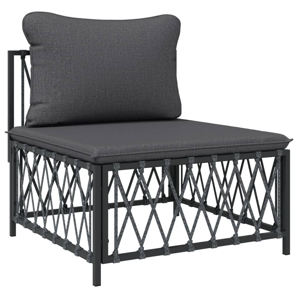 3-delige Loungeset met kussens staal antracietkleurig is nu te koop bij PeponiXL, paradijselijk wonen!