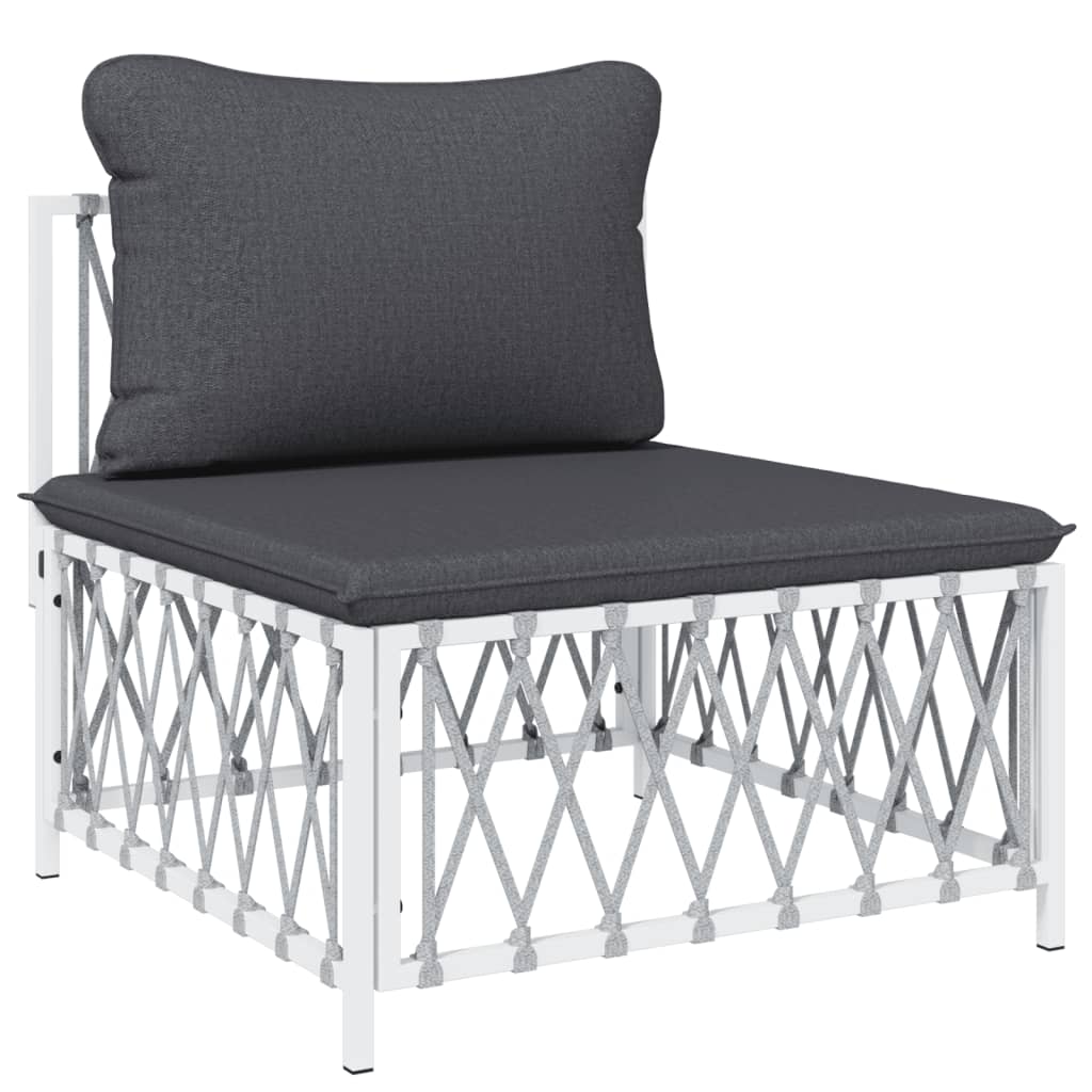 4-delige Loungeset met kussens staal wit is nu te koop bij PeponiXL, paradijselijk wonen!