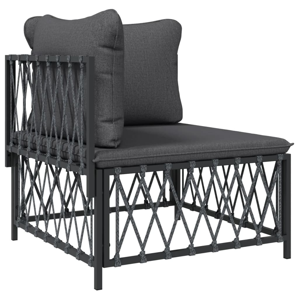4-delige Loungeset met kussens staal antracietkleurig is nu te koop bij PeponiXL, paradijselijk wonen!