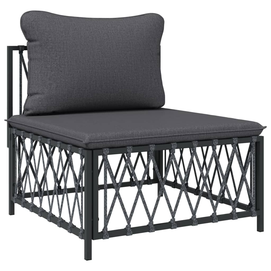 4-delige Loungeset met kussens staal antracietkleurig is nu te koop bij PeponiXL, paradijselijk wonen!
