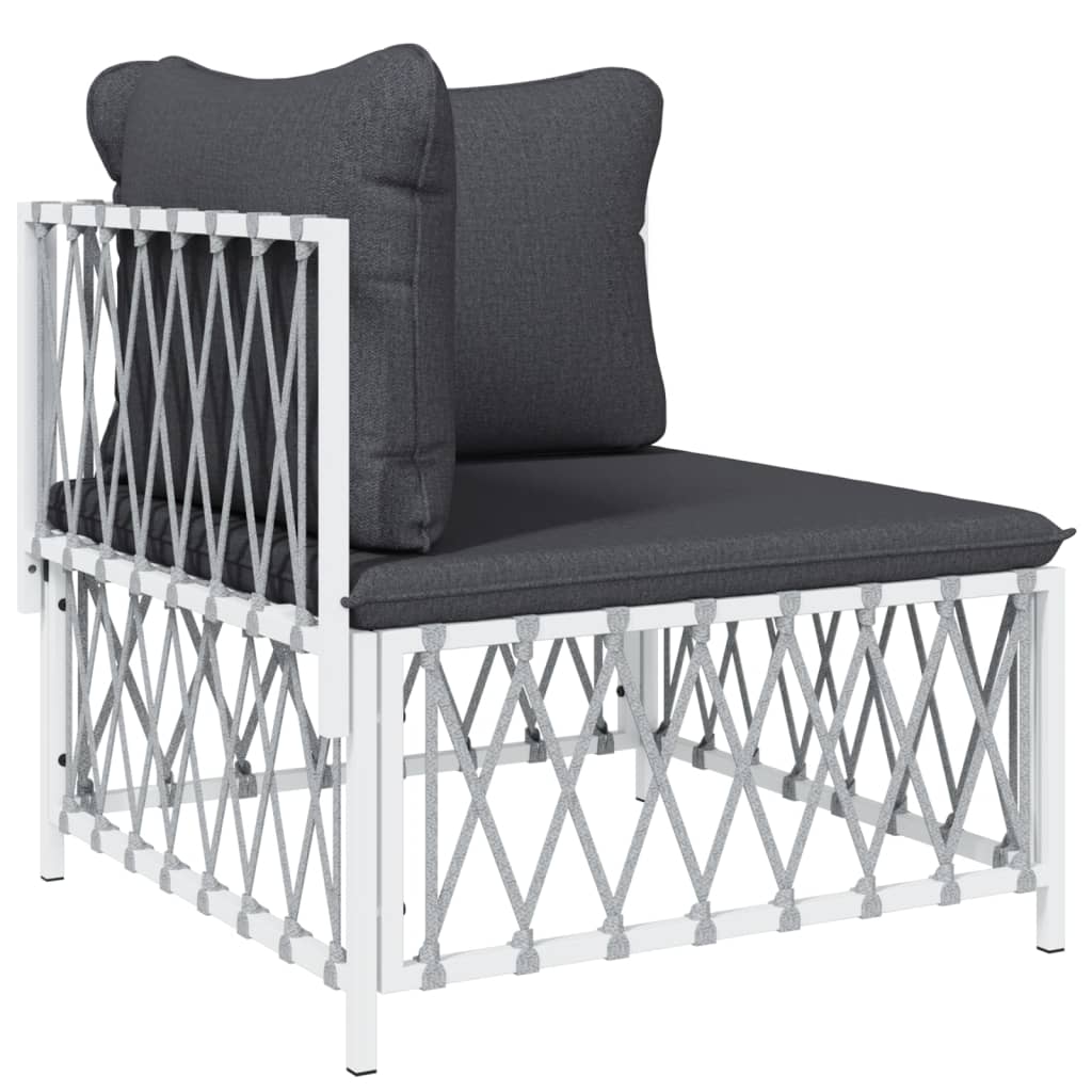 5-delige Loungeset met kussens staal wit is nu te koop bij PeponiXL, paradijselijk wonen!