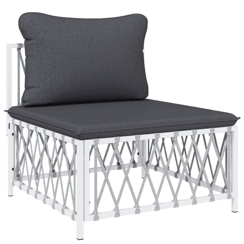 4-delige Loungeset met kussens staal wit is nu te koop bij PeponiXL, paradijselijk wonen!