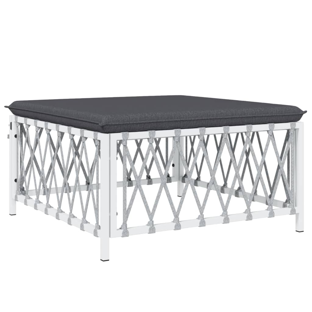 4-delige Loungeset met kussens staal wit is nu te koop bij PeponiXL, paradijselijk wonen!