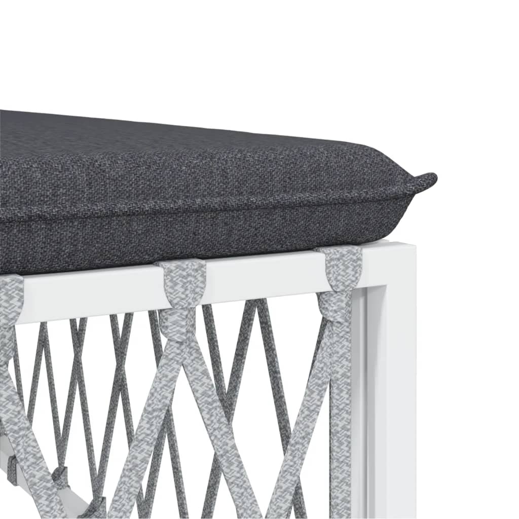 4-delige Loungeset met kussens staal wit is nu te koop bij PeponiXL, paradijselijk wonen!