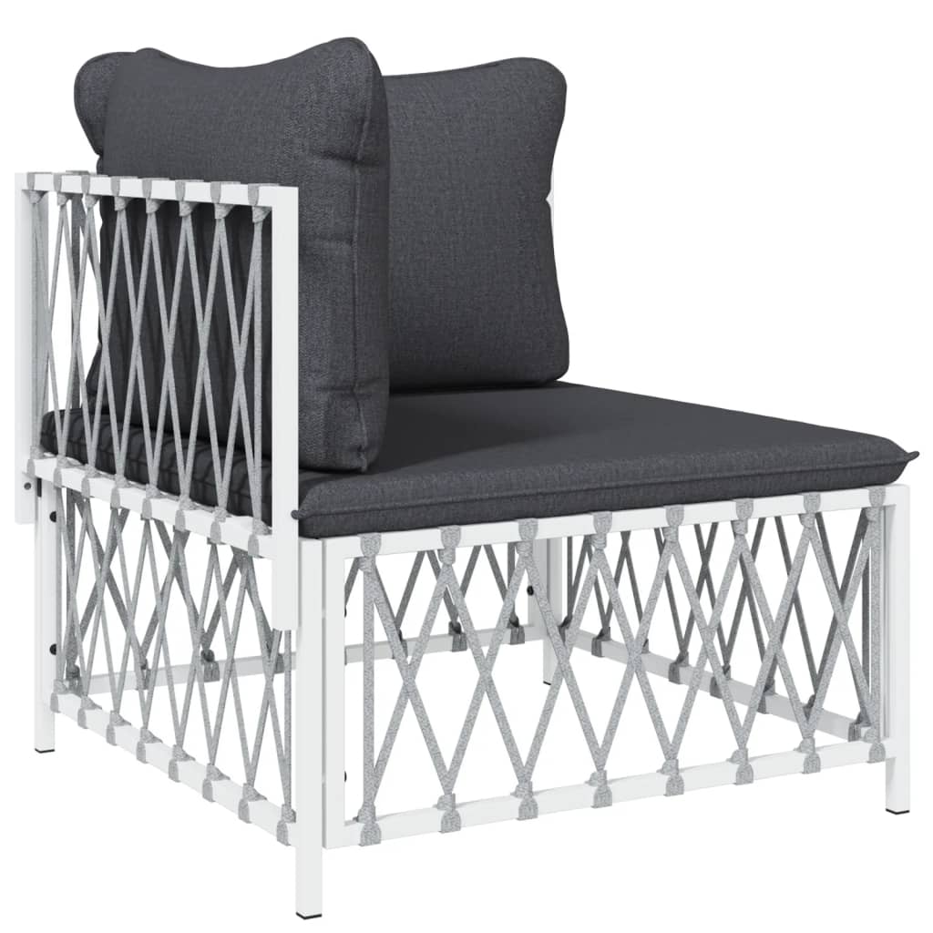 5-delige Loungeset met kussens staal wit is nu te koop bij PeponiXL, paradijselijk wonen!