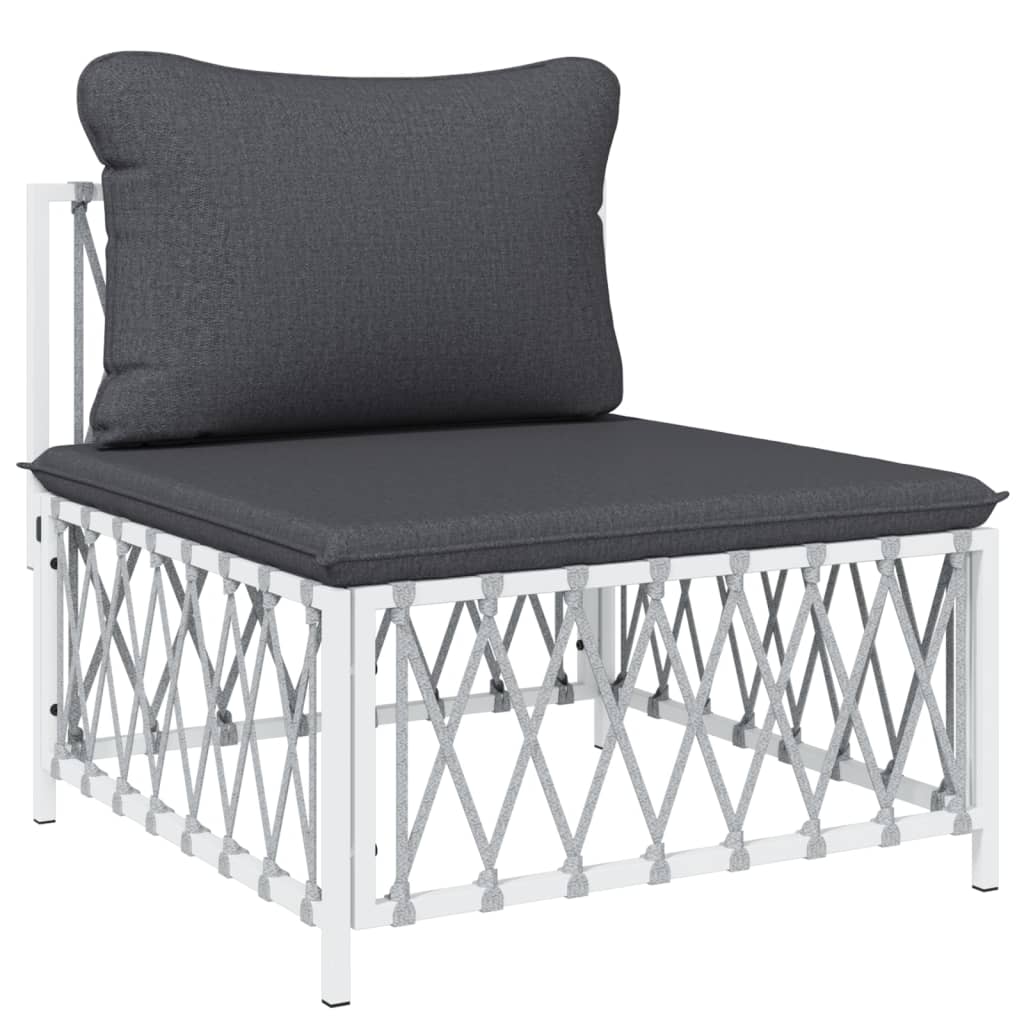 5-delige Loungeset met kussens staal wit is nu te koop bij PeponiXL, paradijselijk wonen!