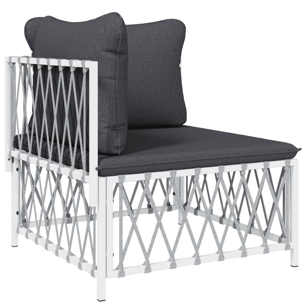 6-delige Loungeset met kussens staal wit is nu te koop bij PeponiXL, paradijselijk wonen!