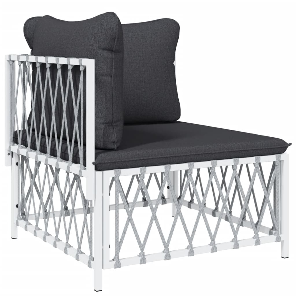 5-delige Loungeset met kussens staal wit is nu te koop bij PeponiXL, paradijselijk wonen!