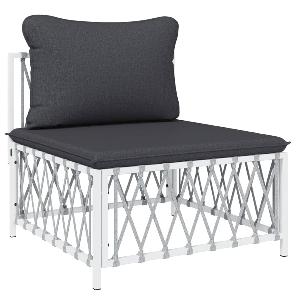 5-delige Loungeset met kussens staal wit is nu te koop bij PeponiXL, paradijselijk wonen!