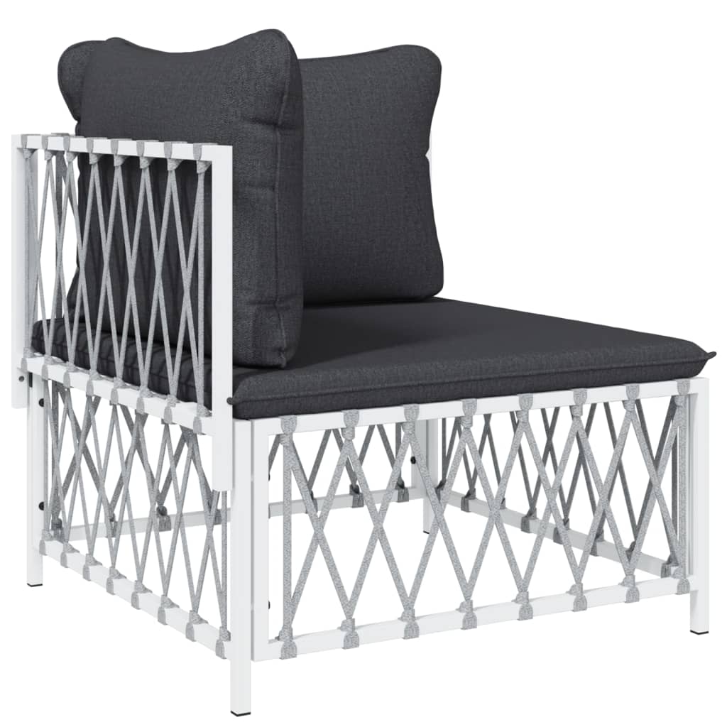 6-delige Loungeset met kussens staal wit is nu te koop bij PeponiXL, paradijselijk wonen!