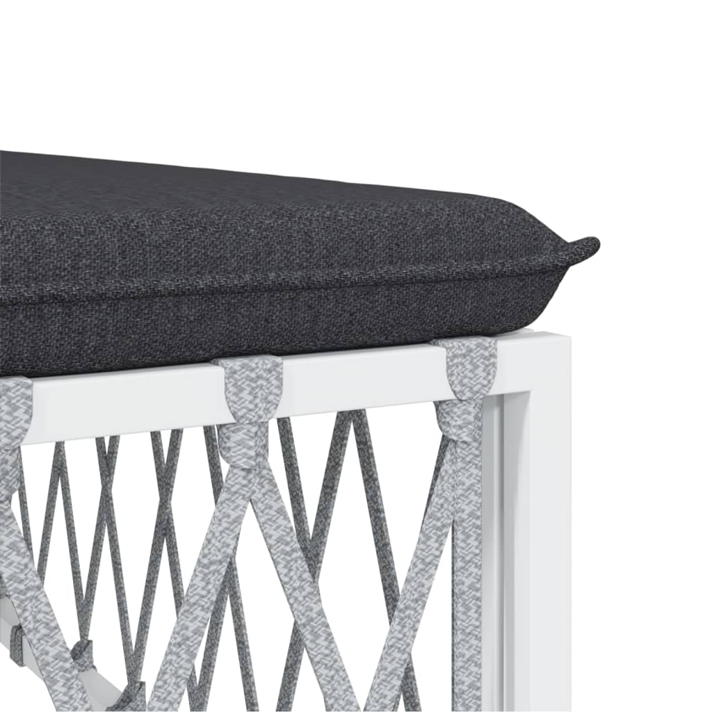 6-delige Loungeset met kussens staal wit is nu te koop bij PeponiXL, paradijselijk wonen!