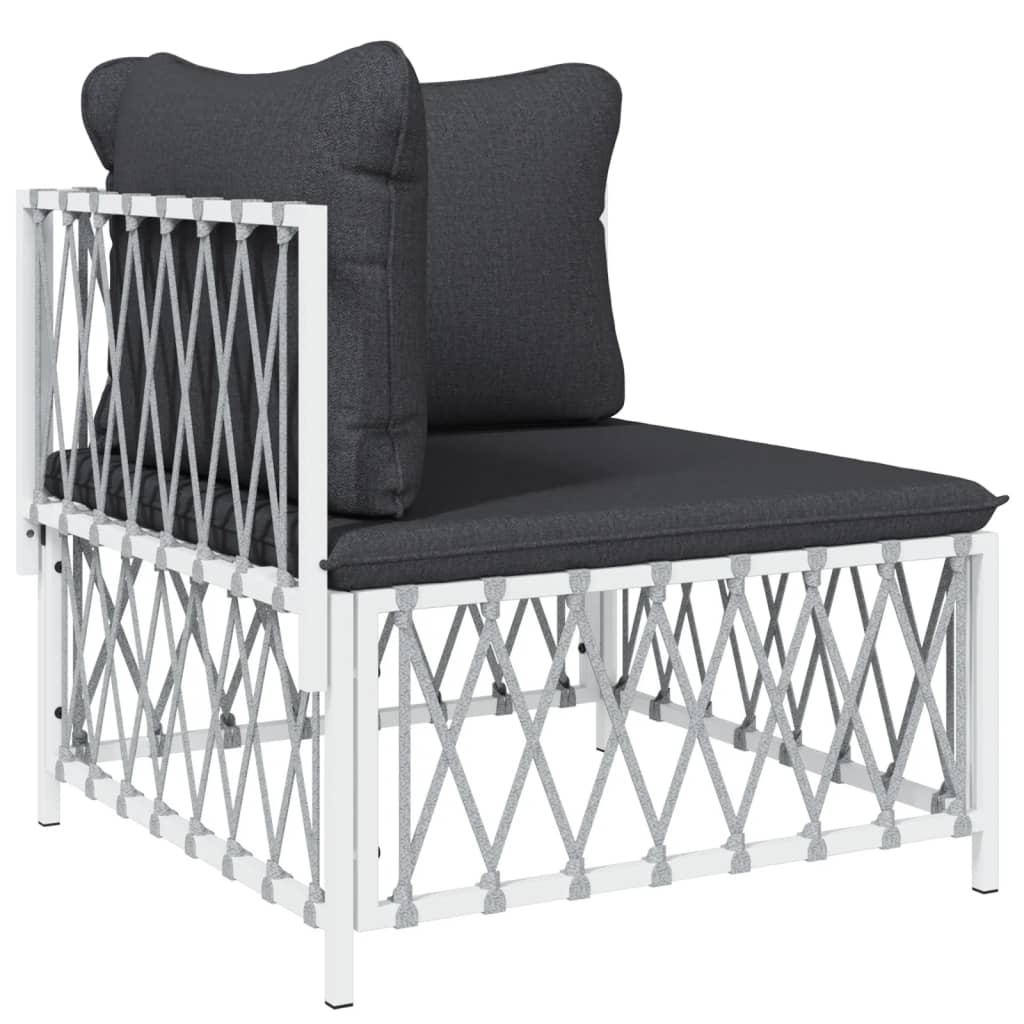 4-delige Loungeset met kussens staal wit is nu te koop bij PeponiXL, paradijselijk wonen!