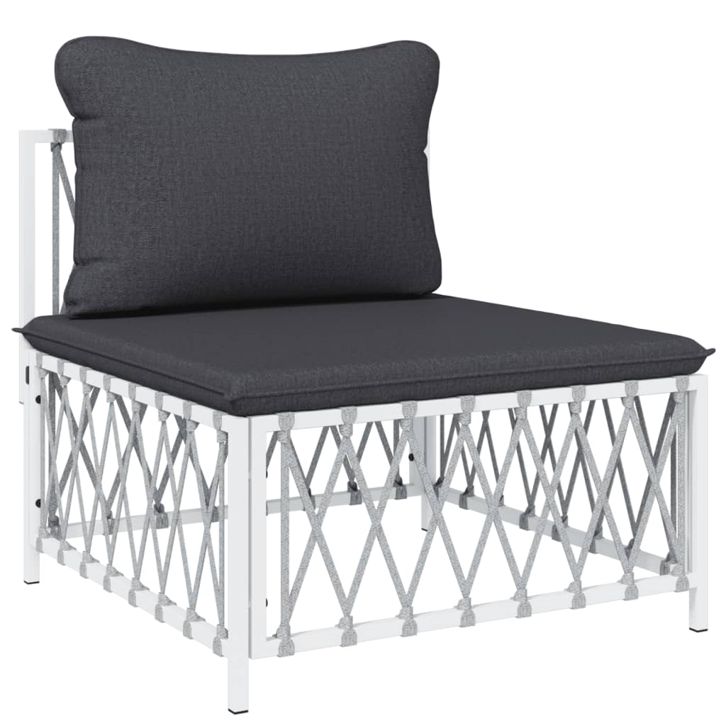 4-delige Loungeset met kussens staal wit is nu te koop bij PeponiXL, paradijselijk wonen!