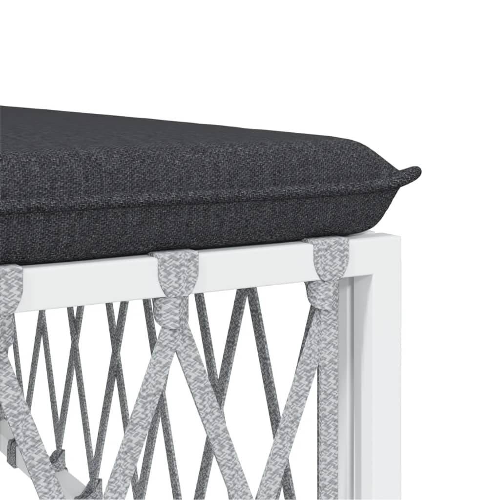 5-delige Loungeset met kussens staal wit is nu te koop bij PeponiXL, paradijselijk wonen!