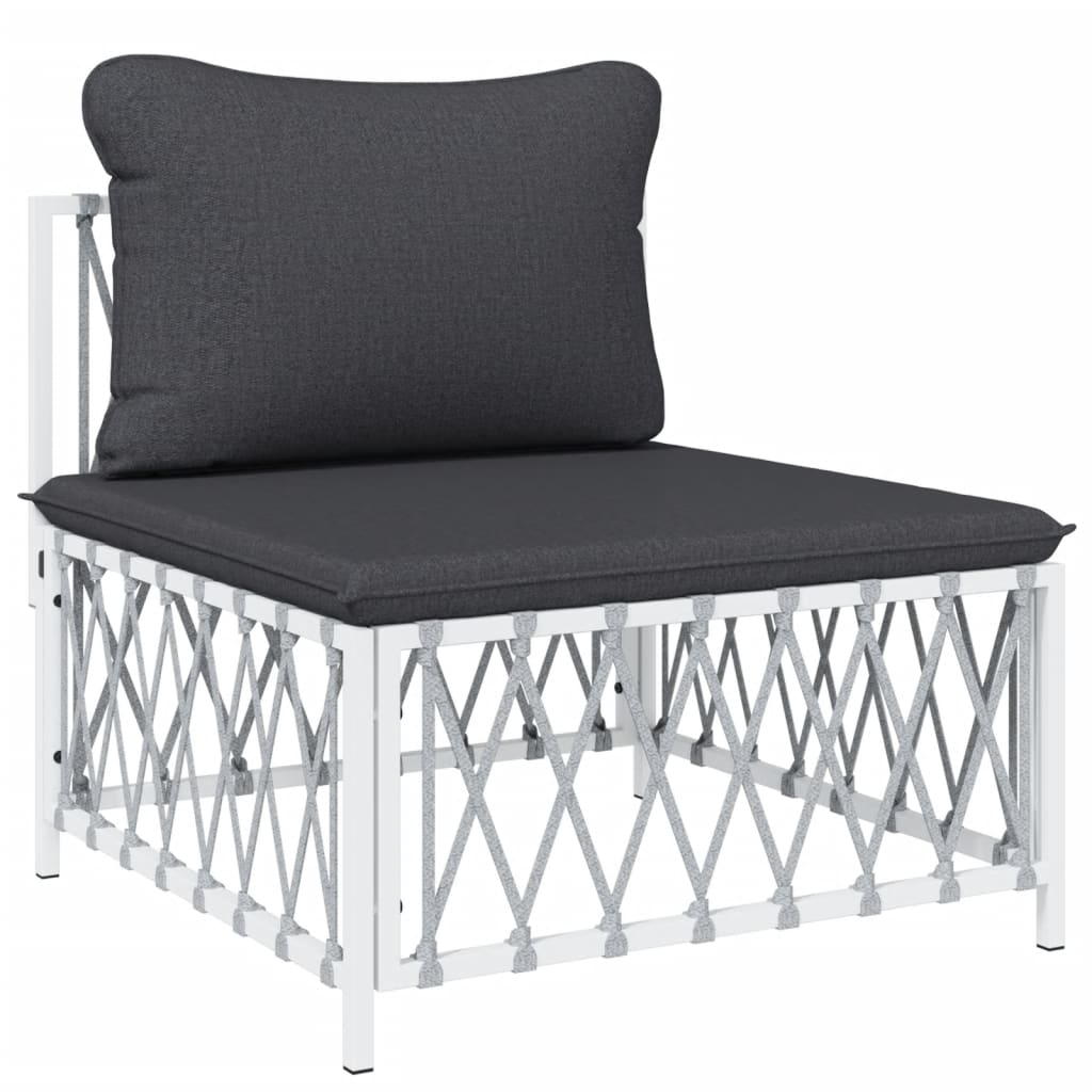 5-delige Loungeset met kussens staal wit is nu te koop bij PeponiXL, paradijselijk wonen!
