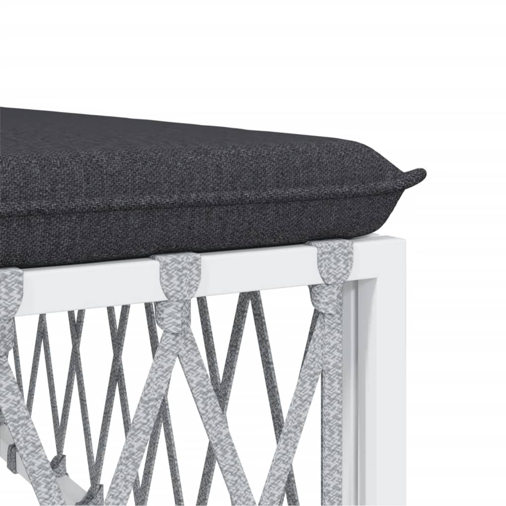 5-delige Loungeset met kussens staal wit is nu te koop bij PeponiXL, paradijselijk wonen!