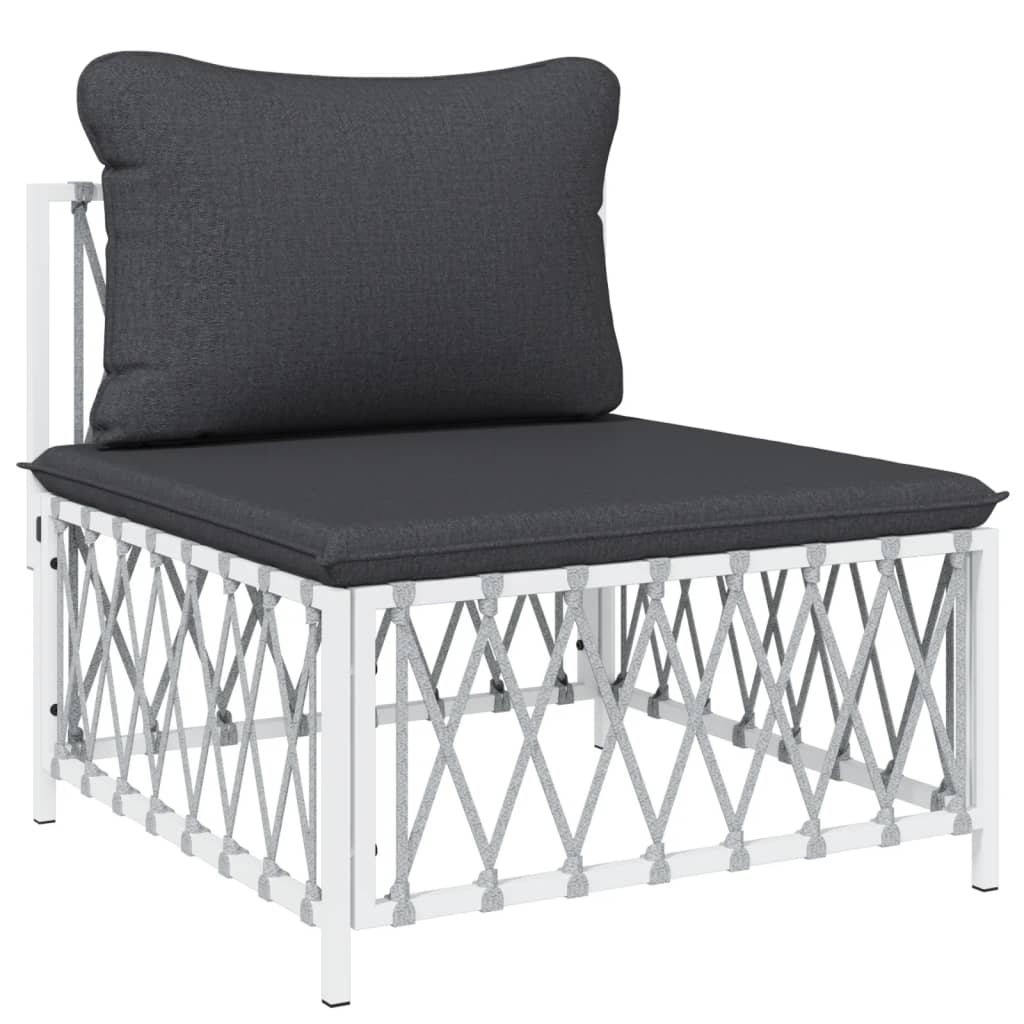 6-delige Loungeset met kussens staal wit is nu te koop bij PeponiXL, paradijselijk wonen!
